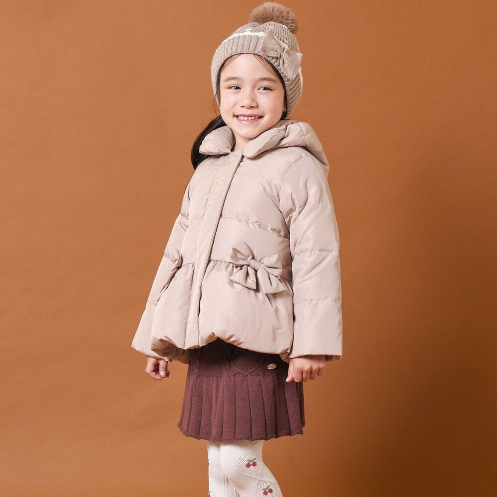 日本童裝  SLAP SLIP 荷葉邊緞帶羽絨外套 90-130cm 女童款 冬季 (適合寒冷天氣、溫度低天氣及落雪）OUTERWEAR