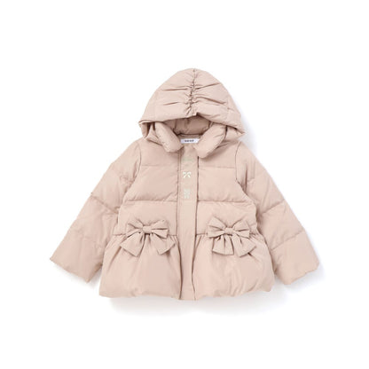 日本童裝  SLAP SLIP 荷葉邊緞帶羽絨外套 90-130cm 女童款 冬季 (適合寒冷天氣、溫度低天氣及落雪）OUTERWEAR