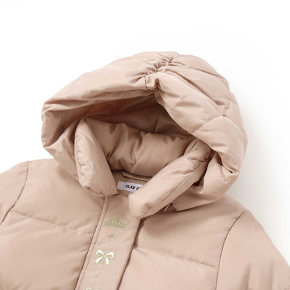 日本童裝  SLAP SLIP 荷葉邊緞帶羽絨外套 90-130cm 女童款 冬季 (適合寒冷天氣、溫度低天氣及落雪）OUTERWEAR