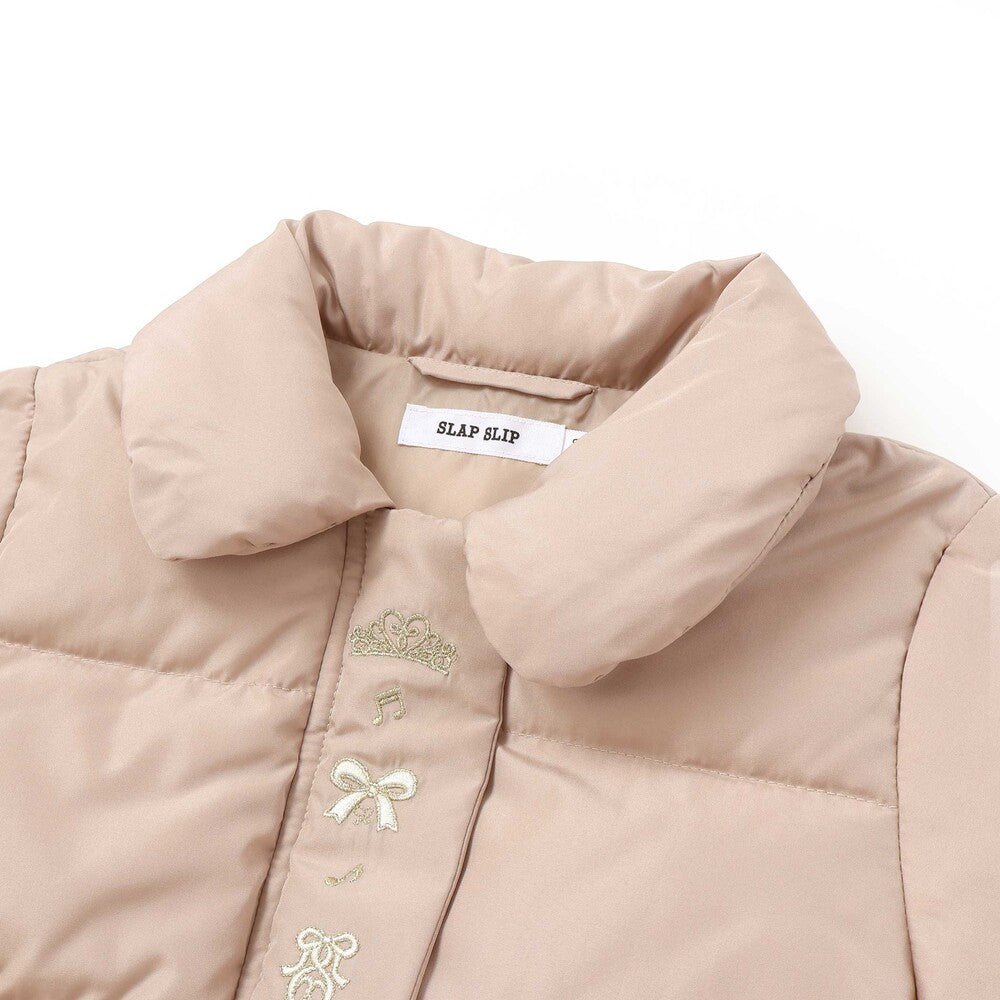 日本童裝  SLAP SLIP 荷葉邊緞帶羽絨外套 90-130cm 女童款 冬季 (適合寒冷天氣、溫度低天氣及落雪）OUTERWEAR