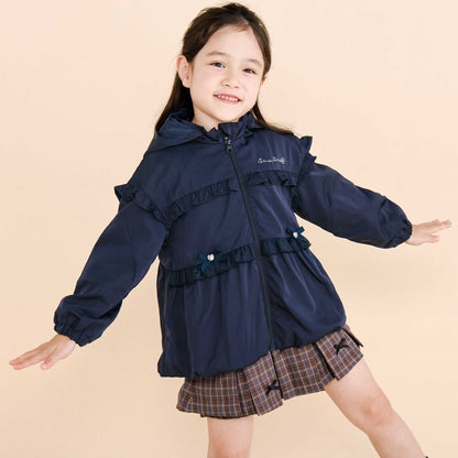 日本童裝  SLAP SLIP 荷葉邊緞帶外套 80-130cm 女童款 秋季 OUTERWEAR
