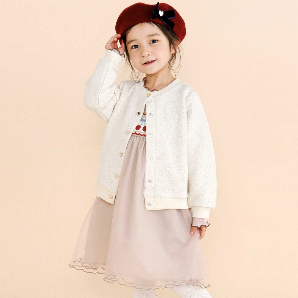 日本童裝  SLAP SLIP 絎縫金銀絲心型扣外套 80-130cm 女童款 秋季 OUTERWEAR