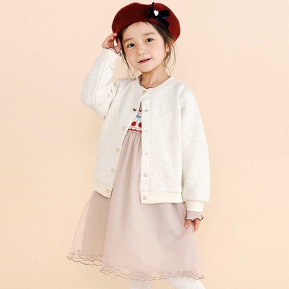 日本童裝  SLAP SLIP 絎縫金銀絲心型扣外套 80-130cm 女童款 秋季 OUTERWEAR