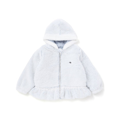日本童裝  SLAP SLIP 毛毛荷葉邊蕾絲外套 90-130cm 女童款 冬季 (適合初秋、香港平均溫度、寒冷天氣）OUTERWEAR