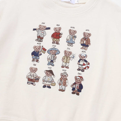 日本童裝  SLAP SLIP 熊熊刺繡圖案衛衣 80-130cm 男童款/女童款 秋季 TOPS 聖誕紅/新年紅