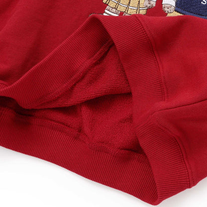 日本童裝  SLAP SLIP 熊熊刺繡圖案衛衣 80-130cm 男童款/女童款 秋季 TOPS 聖誕紅/新年紅