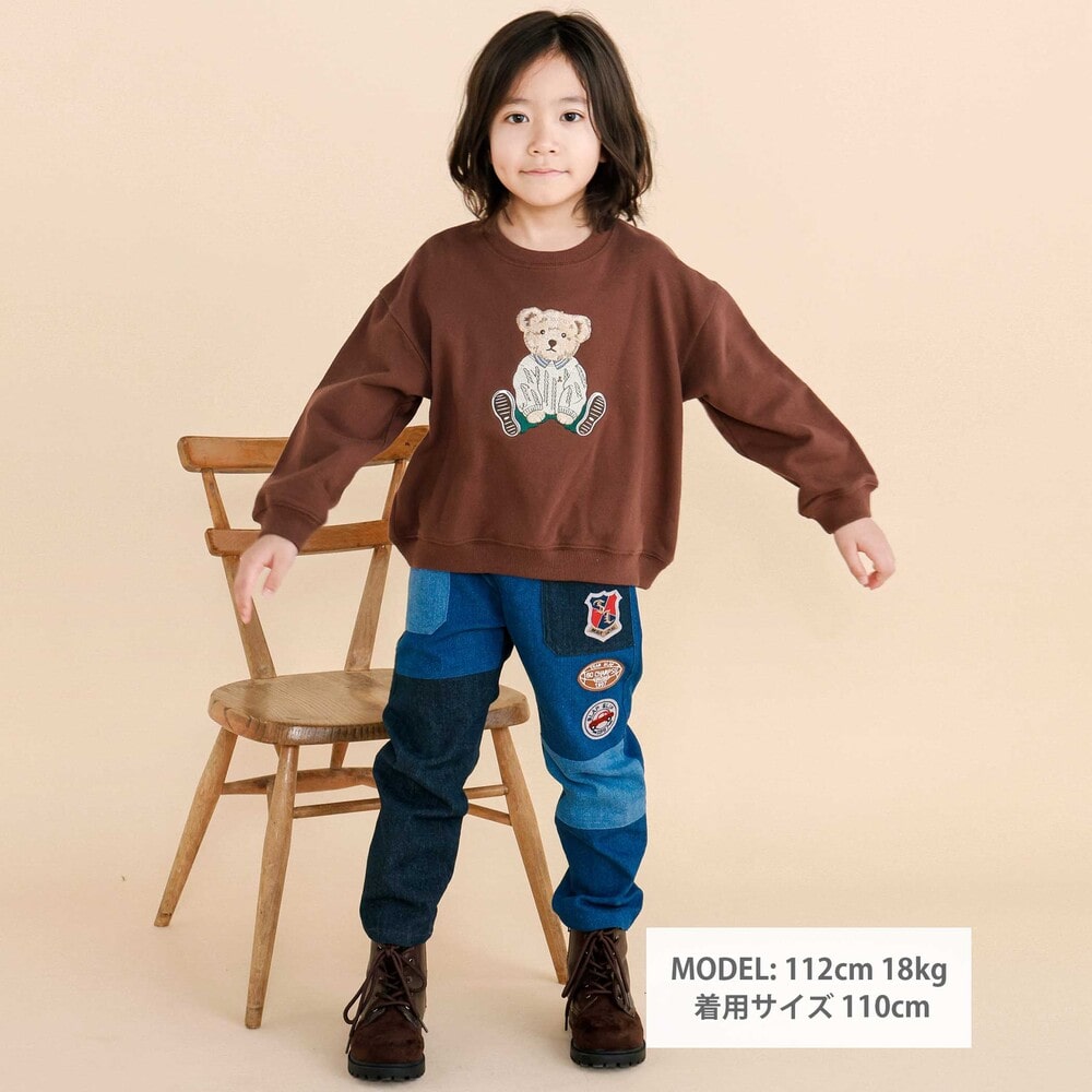 日本童裝  SLAP SLIP 熊熊刺繡圖案衛衣 80-130cm 男童款/女童款 秋季 TOPS 聖誕紅/新年紅