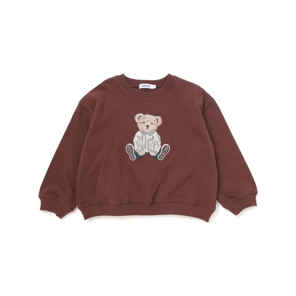 日本童裝  SLAP SLIP 熊熊刺繡圖案衛衣 80-130cm 男童款/女童款 秋季 TOPS 聖誕紅/新年紅
