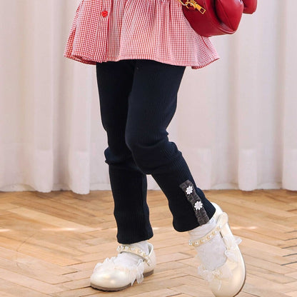 日本童裝  SLAP SLIP 蕾絲花邊緊身褲 80-130cm 女童款 秋季 PANTS