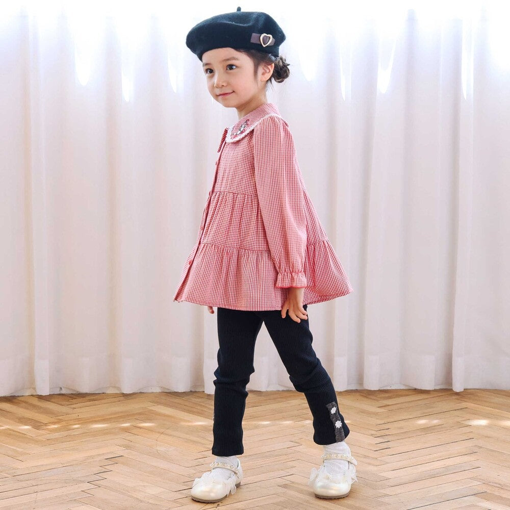 日本童裝  SLAP SLIP 蕾絲花邊緊身褲 80-130cm 女童款 秋季 PANTS