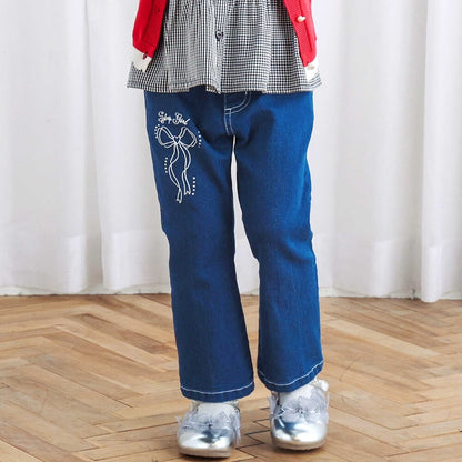 日本童裝  SLAP SLIP 蝴蝶結牛仔長褲 80-130cm 女童款 秋季 PANTS