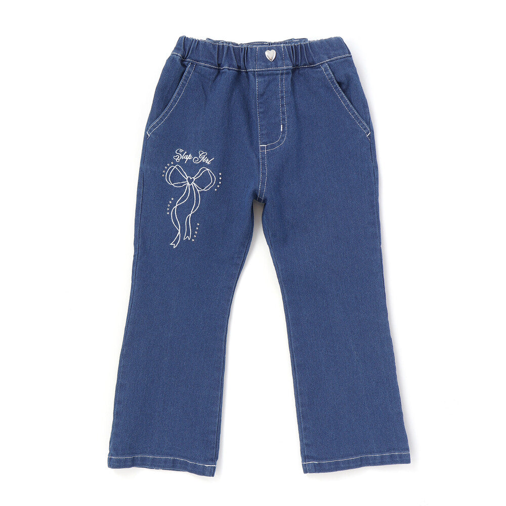 日本童裝  SLAP SLIP 蝴蝶結牛仔長褲 80-130cm 女童款 秋季 PANTS