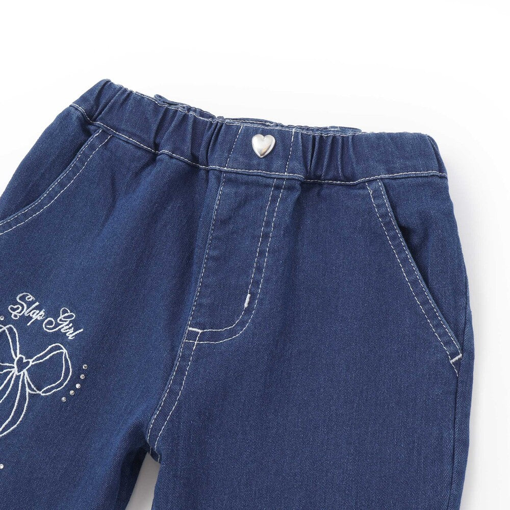 日本童裝  SLAP SLIP 蝴蝶結牛仔長褲 80-130cm 女童款 秋季 PANTS