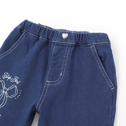 日本童裝  SLAP SLIP 蝴蝶結牛仔長褲 80-130cm 女童款 秋季 PANTS