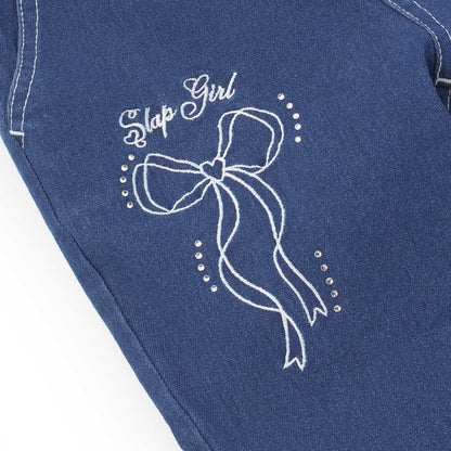 日本童裝  SLAP SLIP 蝴蝶結牛仔長褲 80-130cm 女童款 秋季 PANTS