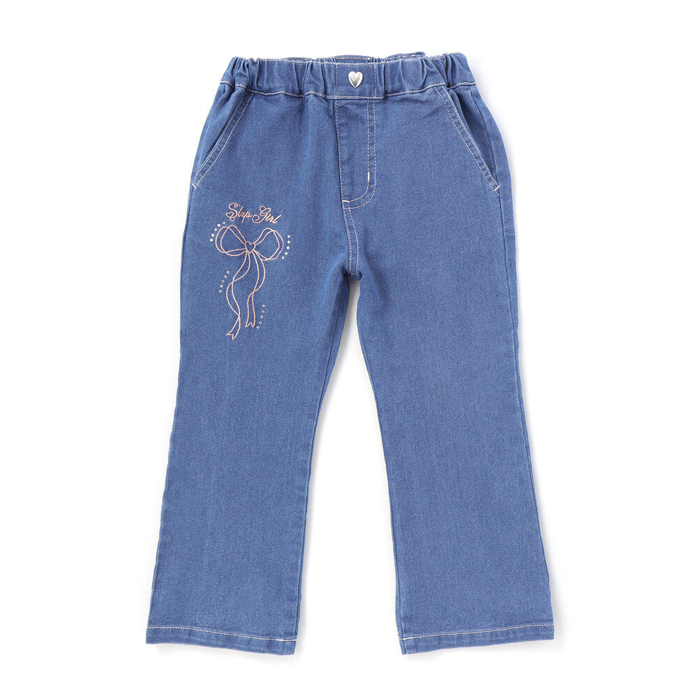 日本童裝  SLAP SLIP 蝴蝶結牛仔長褲 80-130cm 女童款 秋季 PANTS