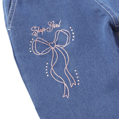 日本童裝  SLAP SLIP 蝴蝶結牛仔長褲 80-130cm 女童款 秋季 PANTS