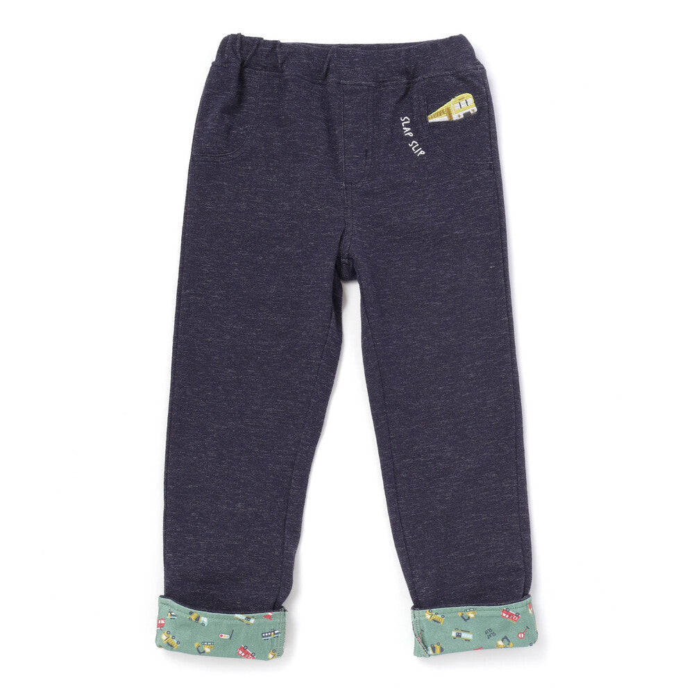 日本童裝  SLAP SLIP 捲邊褲腳圖案長褲 80-120cm 男童款 秋季 PANTS