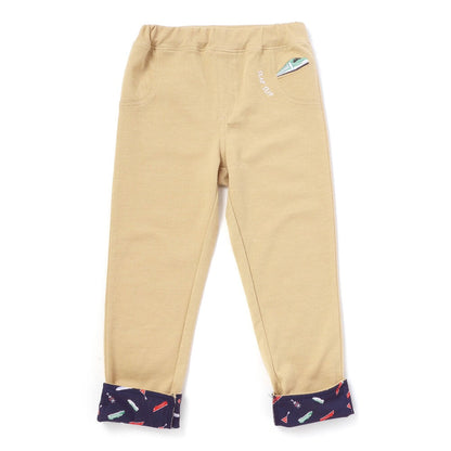 日本童裝  SLAP SLIP 捲邊褲腳圖案長褲 80-120cm 男童款 秋季 PANTS