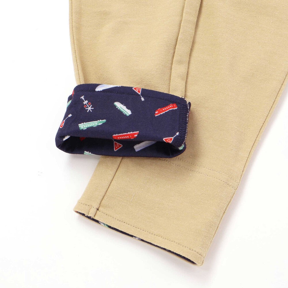 日本童裝  SLAP SLIP 捲邊褲腳圖案長褲 80-120cm 男童款 秋季 PANTS