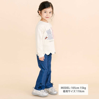 日本童裝  SLAP SLIP 緞帶心型貼片長褲 80-130cm 女童款 秋季  PANTS
