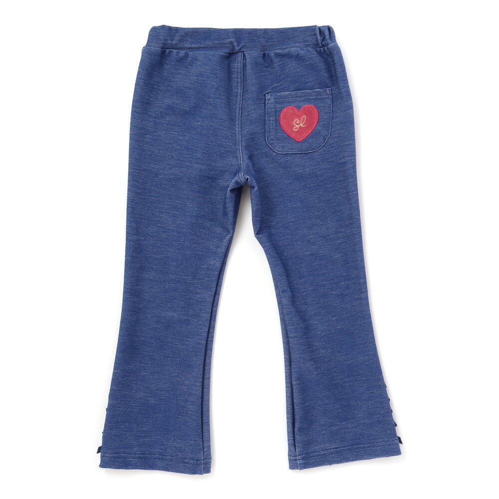 日本童裝  SLAP SLIP 緞帶心型貼片長褲 80-130cm 女童款 秋季  PANTS