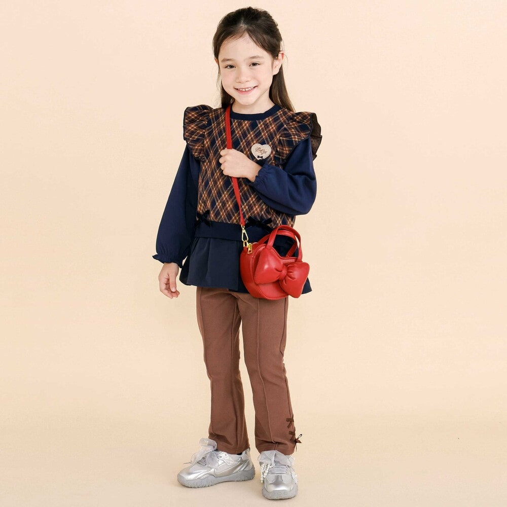 日本童裝  SLAP SLIP 緞帶心型貼片長褲 80-130cm 女童款 秋季  PANTS