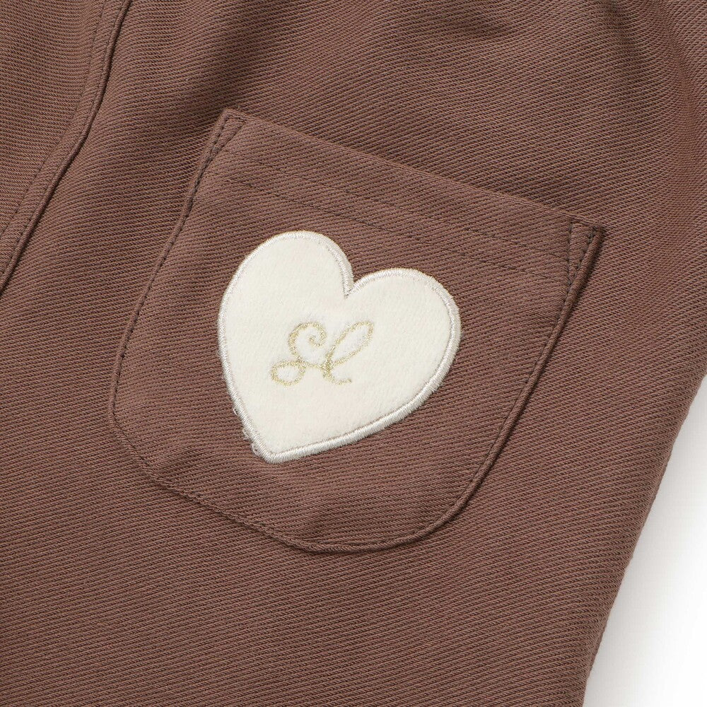 日本童裝  SLAP SLIP 緞帶心型貼片長褲 80-130cm 女童款 秋季  PANTS