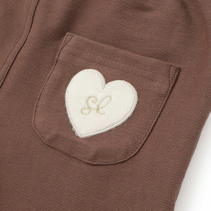 日本童裝  SLAP SLIP 緞帶心型貼片長褲 80-130cm 女童款 秋季  PANTS