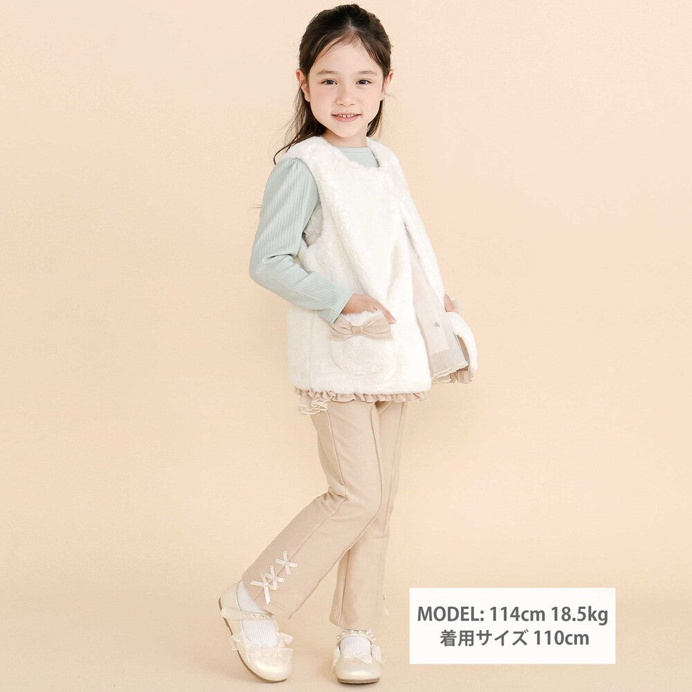 日本童裝  SLAP SLIP 緞帶心型貼片長褲 80-130cm 女童款 秋季  PANTS