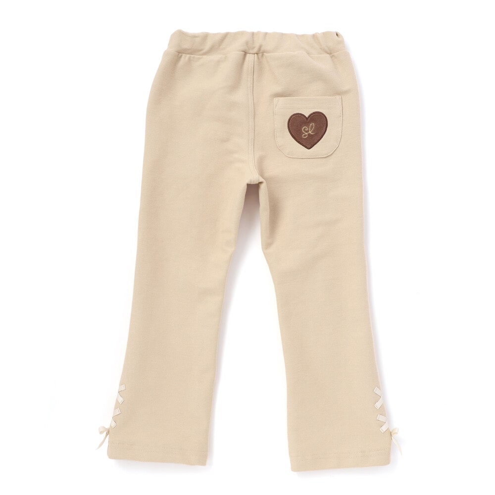 日本童裝  SLAP SLIP 緞帶心型貼片長褲 80-130cm 女童款 秋季  PANTS