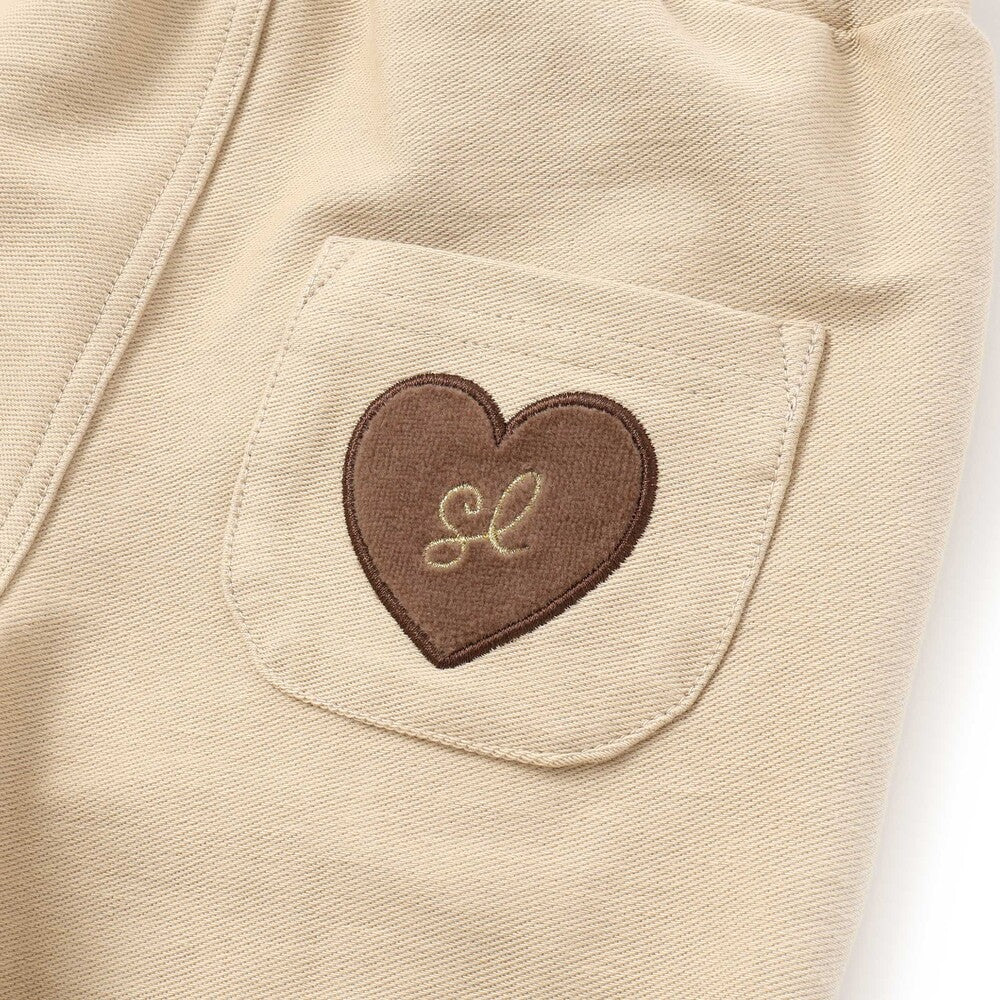 日本童裝  SLAP SLIP 緞帶心型貼片長褲 80-130cm 女童款 秋季  PANTS