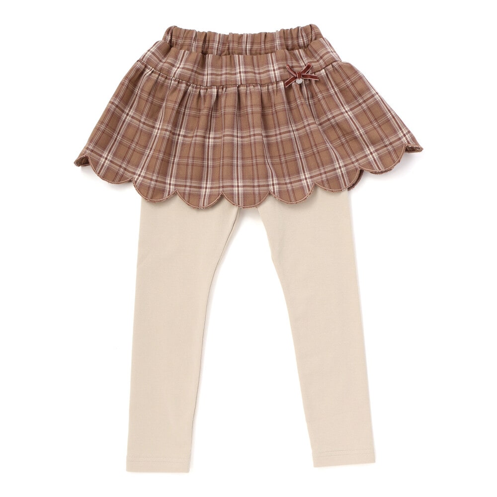 日本童裝  SLAP SLIP 假兩件格紋扇形裙連褲 80-130cm 女童款 秋季  SKIRTS PANTS
