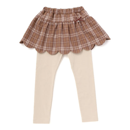 日本童裝  SLAP SLIP 假兩件格紋扇形裙連褲 80-130cm 女童款 秋季  SKIRTS PANTS