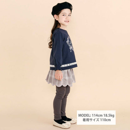 日本童裝  SLAP SLIP 假兩件格紋扇形裙連褲 80-130cm 女童款 秋季  SKIRTS PANTS