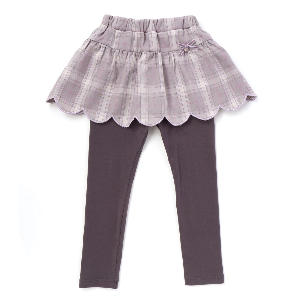 日本童裝  SLAP SLIP 假兩件格紋扇形裙連褲 80-130cm 女童款 秋季  SKIRTS PANTS