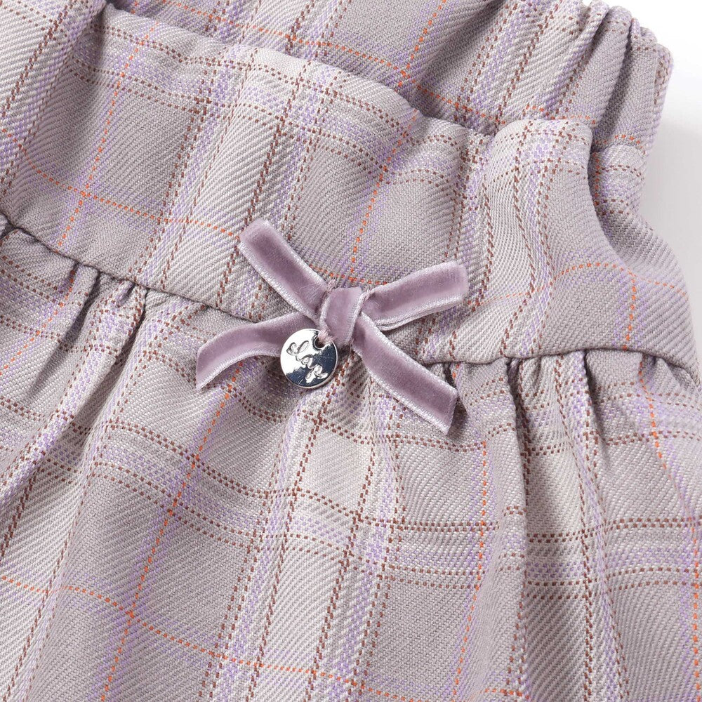 日本童裝  SLAP SLIP 假兩件格紋扇形裙連褲 80-130cm 女童款 秋季  SKIRTS PANTS