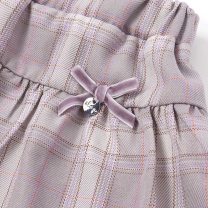 日本童裝  SLAP SLIP 假兩件格紋扇形裙連褲 80-130cm 女童款 秋季  SKIRTS PANTS