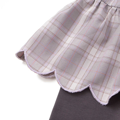 日本童裝  SLAP SLIP 假兩件格紋扇形裙連褲 80-130cm 女童款 秋季  SKIRTS PANTS