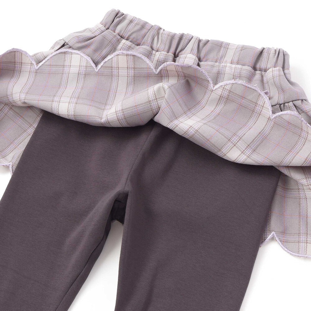 日本童裝  SLAP SLIP 假兩件格紋扇形裙連褲 80-130cm 女童款 秋季  SKIRTS PANTS
