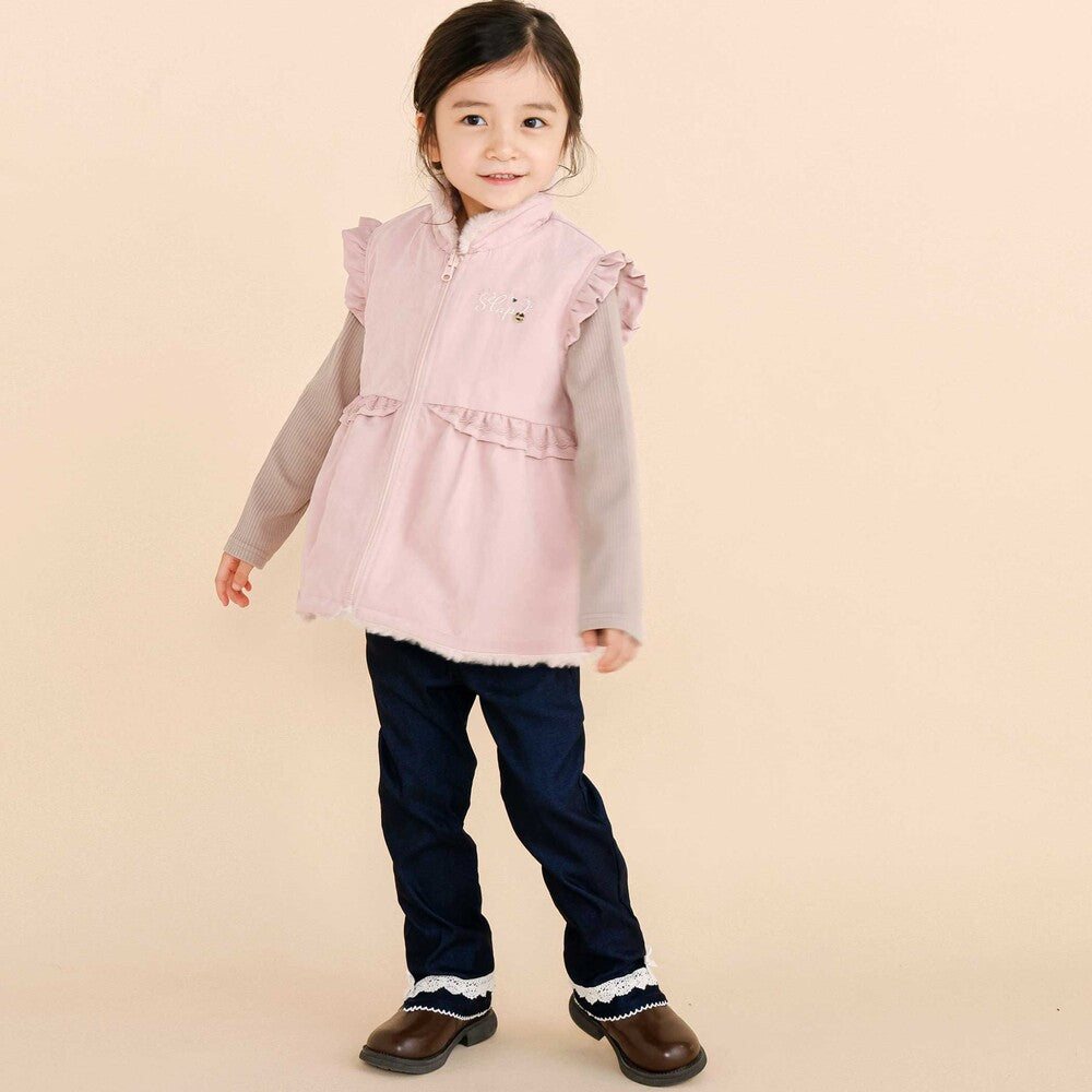 日本童裝  SLAP SLIP 蝴蝶結口袋蕾絲邊長褲 90-130cm 女童款 秋季 PANTS
