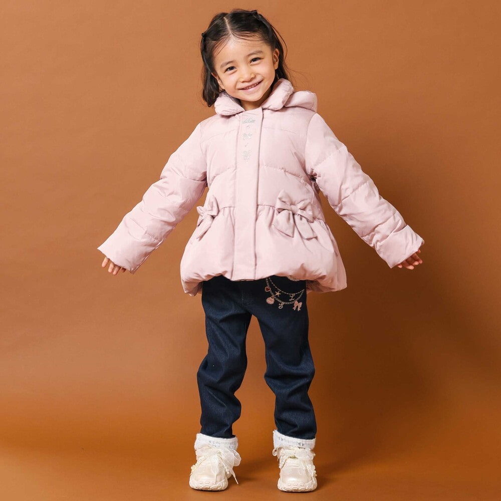 日本童裝  SLAP SLIP 刺繡圖案薄抓毛長褲 80-130cm 女童款 冬季 PANTS
