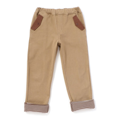 日本童裝  SLAP SLIP 撞色斜紋薄抓毛長褲 80-130cm 男童款 冬季 PANTS