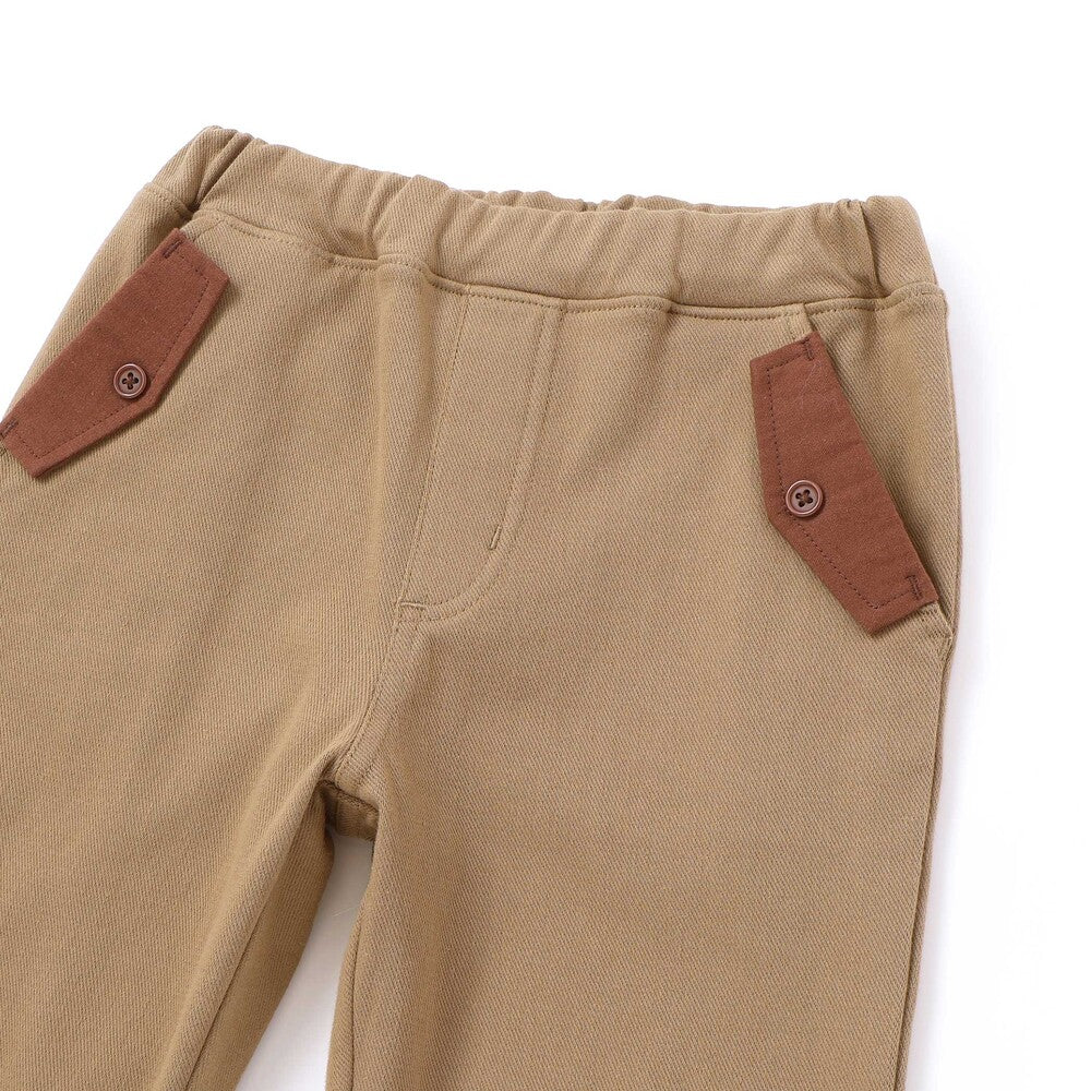 日本童裝  SLAP SLIP 撞色斜紋薄抓毛長褲 80-130cm 男童款 冬季 PANTS