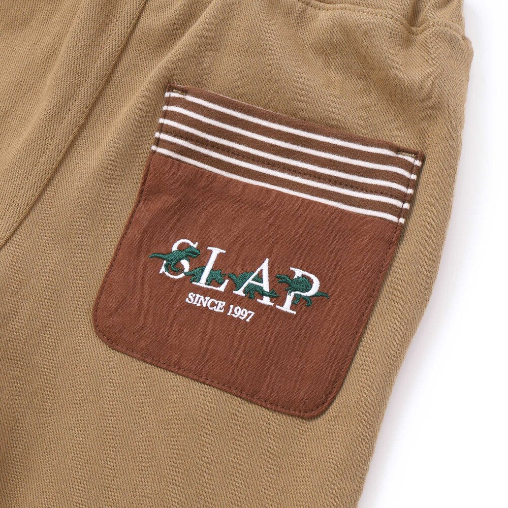 日本童裝  SLAP SLIP 撞色斜紋薄抓毛長褲 80-130cm 男童款 冬季 PANTS