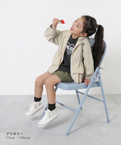 Japanese children's clothing dev!rock waterproof series skirt thin jacket with detachable hood 100-160cm girls spring and summer OUTERWEAR