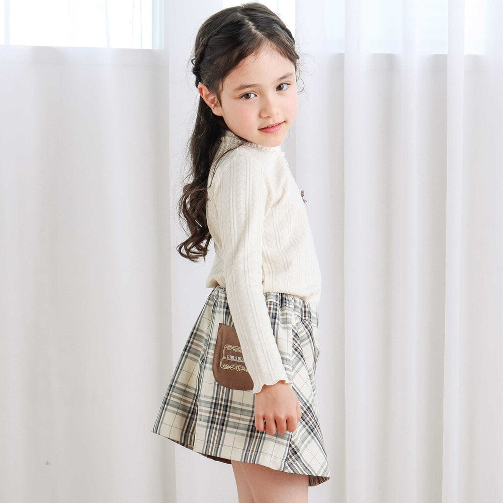 日本童裝  SLAP SLIP 格紋拼接裙褲 90-130cm 女童款 秋季 PANTS