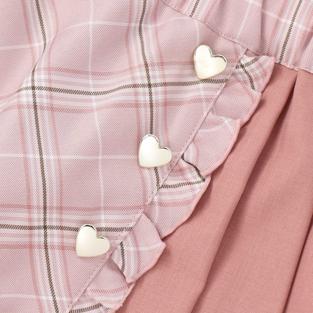 日本童裝  SLAP SLIP 格紋拼接裙褲 90-130cm 女童款 秋季 PANTS