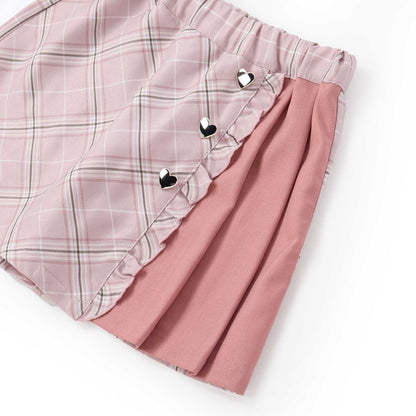 日本童裝  SLAP SLIP 格紋拼接裙褲 90-130cm 女童款 秋季 PANTS