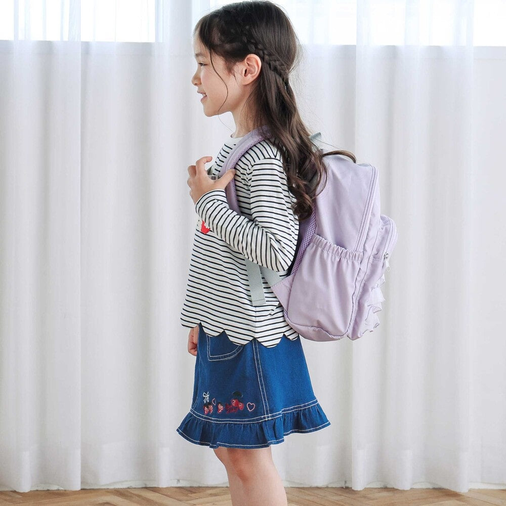 日本童裝  SLAP SLIP 心型口袋荷葉邊短裙 90-130cm 女童款 秋季 SKIRTS